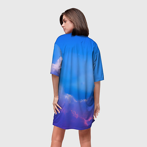 Женская длинная футболка Облако в форме сердца / 3D-принт – фото 4
