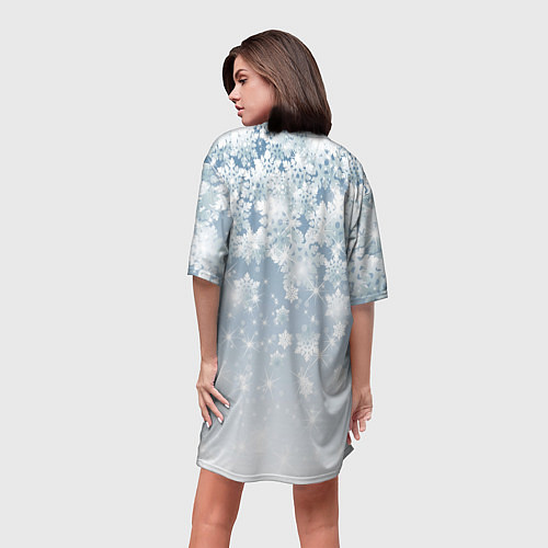 Женская длинная футболка Зайка в венке 2023 / 3D-принт – фото 4