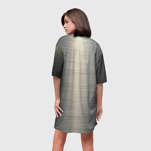 Женская длинная футболка Нержавейка - текстура / 3D-принт – фото 4