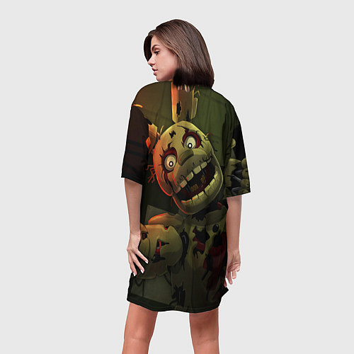 Женская длинная футболка Спрингтpaп / 3D-принт – фото 4