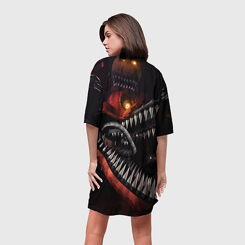 Женская длинная футболка Кошмарный Фокси / 3D-принт – фото 4