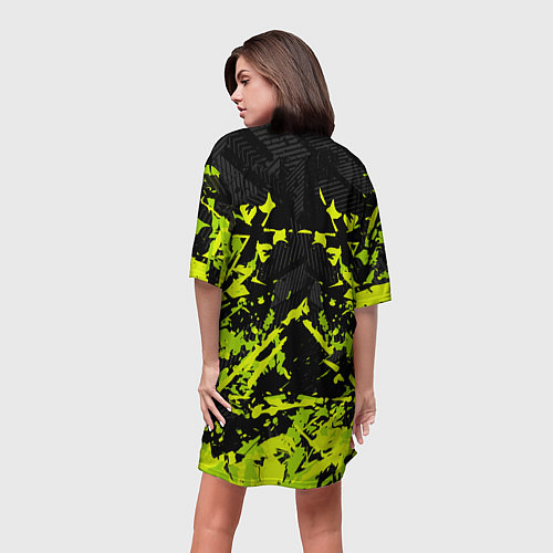 Женская длинная футболка Сборная Бразилия пятна / 3D-принт – фото 4