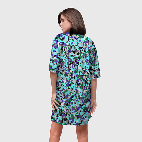 Женская длинная футболка Абстрактные разноцветные пятна / 3D-принт – фото 4
