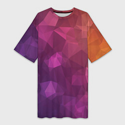 Футболка женская длинная Разноцветные полигоны, цвет: 3D-принт