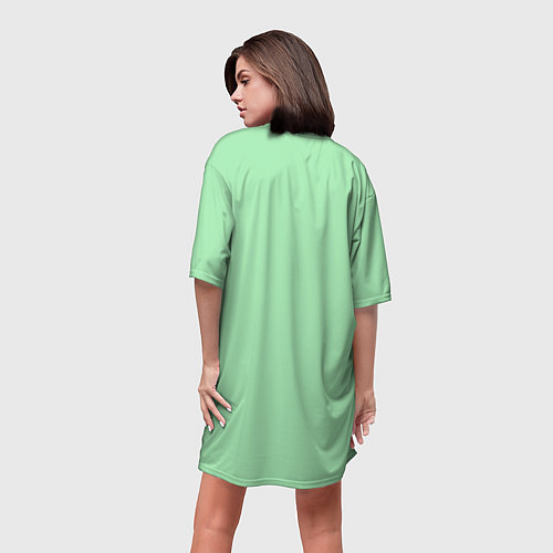 Женская длинная футболка Мятный радуга / 3D-принт – фото 4