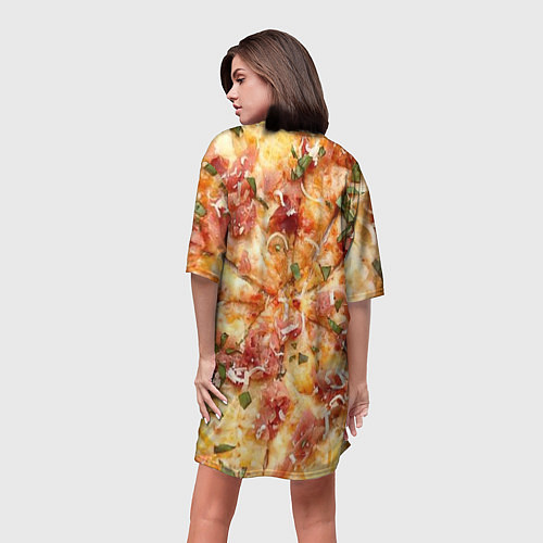 Женская длинная футболка Вкусная пицца / 3D-принт – фото 4