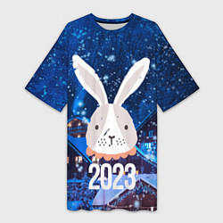Женская длинная футболка 2023 крольчиха