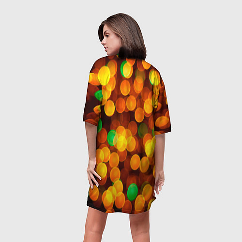 Женская длинная футболка Merry Christmas белый медвежонок / 3D-принт – фото 4