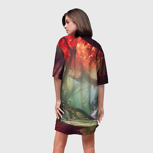 Женская длинная футболка Destiny пейзаж джунглей / 3D-принт – фото 4