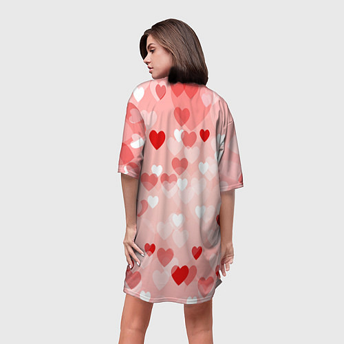 Женская длинная футболка Влюбленное сердечко / 3D-принт – фото 4