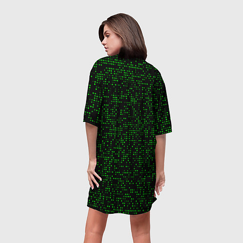 Женская длинная футболка Minecraft green squares / 3D-принт – фото 4