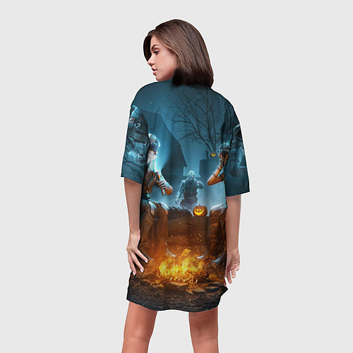 Женская длинная футболка PUBG Halloween / 3D-принт – фото 4