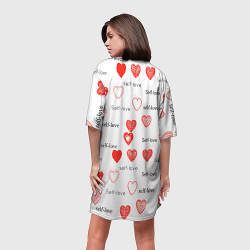 Женская длинная футболка Self love / 3D-принт – фото 4