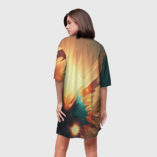 Женская длинная футболка Фон - цвета вселенной / 3D-принт – фото 4