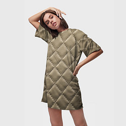 Футболка женская длинная Стёганая кожа - fashion texture, цвет: 3D-принт — фото 2
