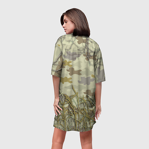 Женская длинная футболка Камуфляж охотника / 3D-принт – фото 4