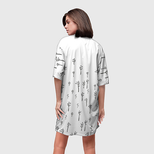 Женская длинная футболка Сова в снежном лесу / 3D-принт – фото 4