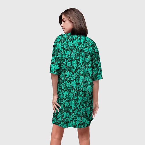 Женская длинная футболка Colorful floral pattern / 3D-принт – фото 4