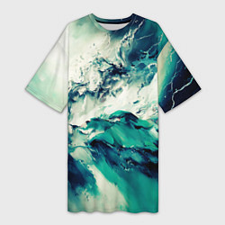 Женская длинная футболка Всплеск воды абстракция