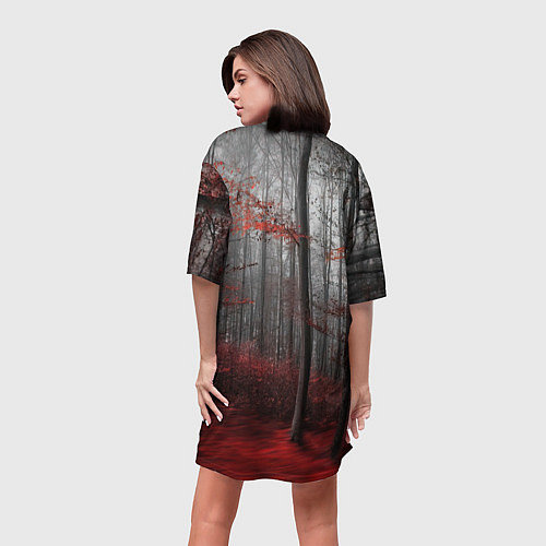 Женская длинная футболка Уэнсдэй лес / 3D-принт – фото 4