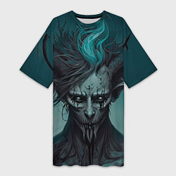 Женская длинная футболка Демон леса