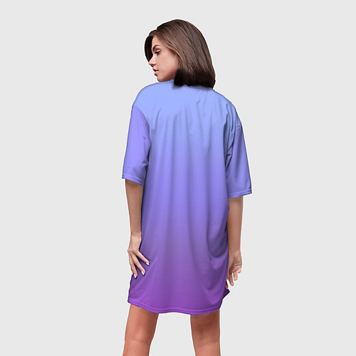 Женская длинная футболка Фиолетовый градиент / 3D-принт – фото 4