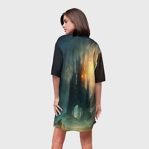 Женская длинная футболка Sven and Crystal Maiden / 3D-принт – фото 4