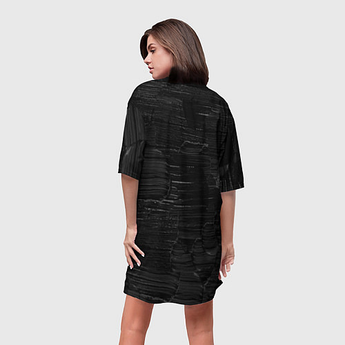 Женская длинная футболка Black Valentin / 3D-принт – фото 4