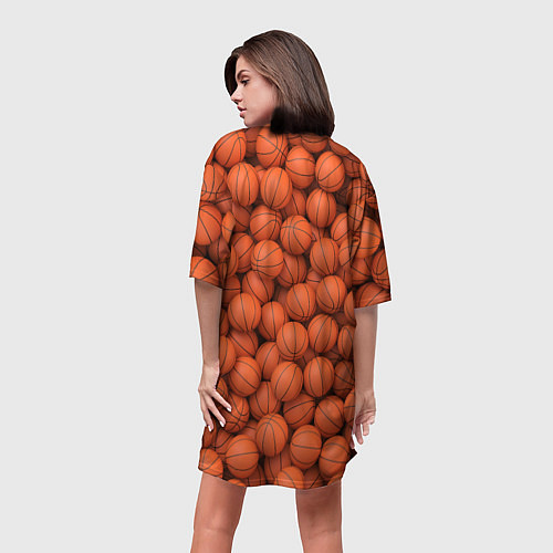 Женская длинная футболка Баскетбольные мячи / 3D-принт – фото 4