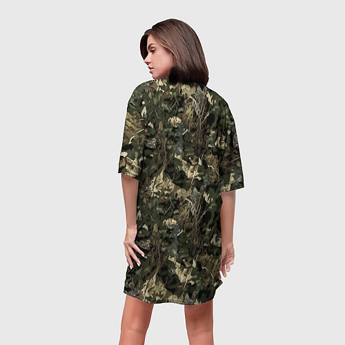Женская длинная футболка Бульдог солдат / 3D-принт – фото 4