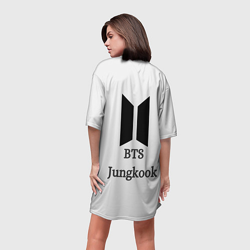 Женская длинная футболка Jungkook aidol / 3D-принт – фото 4