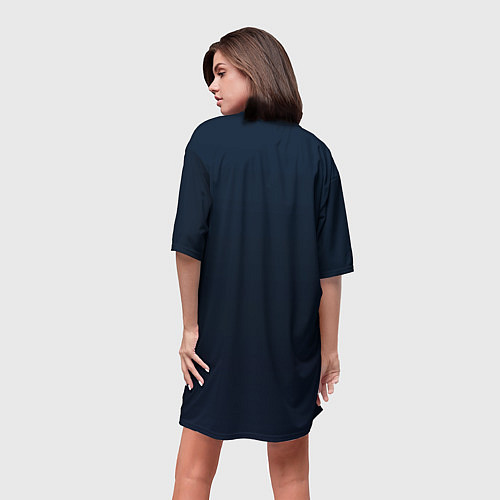 Женская длинная футболка Ночные улицы в неоновом свете / 3D-принт – фото 4
