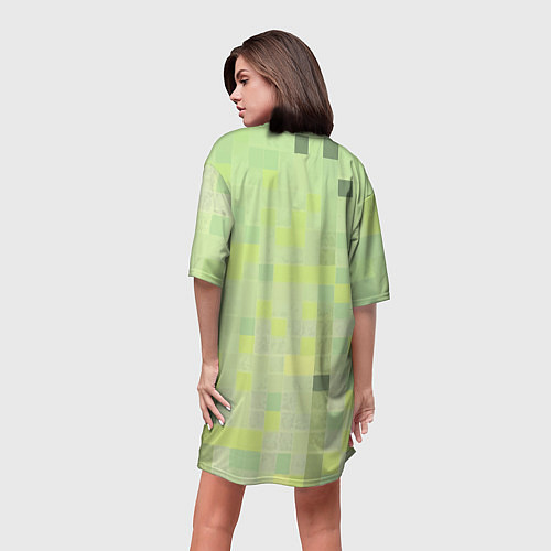 Женская длинная футболка Милашка криппер на кубическом фоне / 3D-принт – фото 4