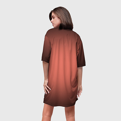 Женская длинная футболка Коралловый градиент / 3D-принт – фото 4