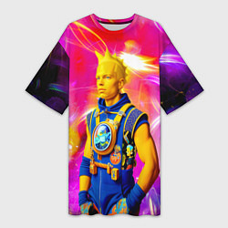 Женская длинная футболка Барт Симпсон - крутой чувак - нейросеть