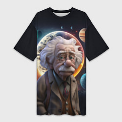 Женская длинная футболка Альберт Эйнштейн и его теория