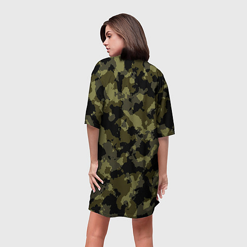 Женская длинная футболка Тропический камуфляж / 3D-принт – фото 4