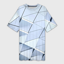 Футболка женская длинная Metalic triangle stiil, цвет: 3D-принт