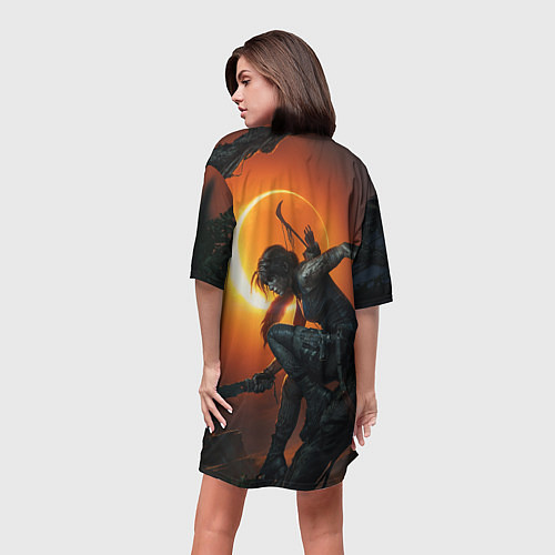Женская длинная футболка Lara Croft / 3D-принт – фото 4