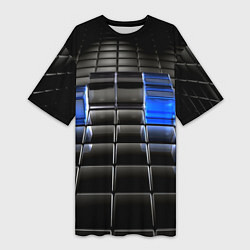 Женская длинная футболка Хромированные кубы абстракция