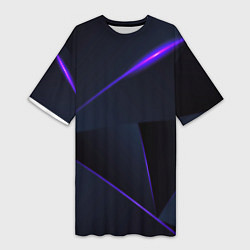 Футболка женская длинная Geometry stripes neon stiil, цвет: 3D-принт