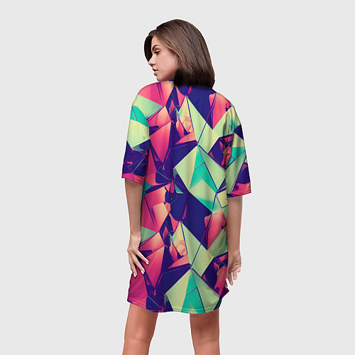 Женская длинная футболка Нейро геометрический паттерн / 3D-принт – фото 4
