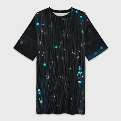Женская длинная футболка Волнистые космические блики