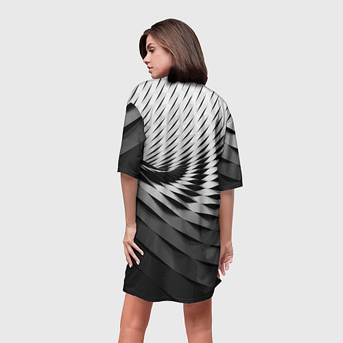 Женская длинная футболка Авангардный модный паттерн / 3D-принт – фото 4