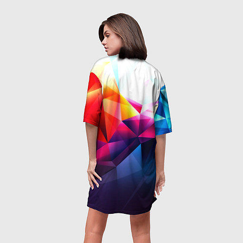 Женская длинная футболка Poly stiil collection / 3D-принт – фото 4