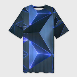 Футболка женская длинная Triangle neon, цвет: 3D-принт