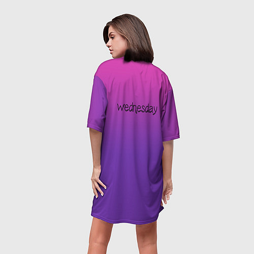 Женская длинная футболка Стильная wednesday / 3D-принт – фото 4