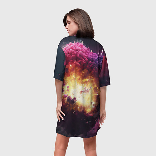 Женская длинная футболка Теория взрыва / 3D-принт – фото 4