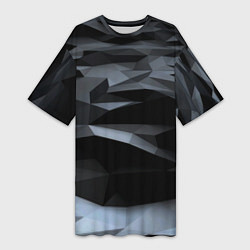 Футболка женская длинная Хромированные осколки броня, цвет: 3D-принт