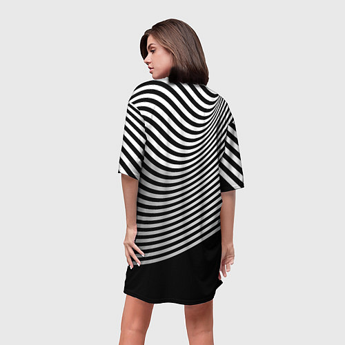 Женская длинная футболка Trendy raster pattern / 3D-принт – фото 4